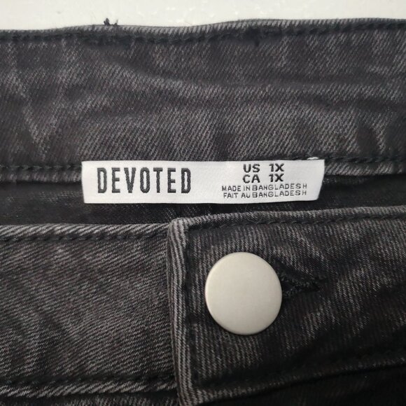 NWT Devoted Plus Ladies Size 1X Black Midi Length Denim Skirt - Picture 3 of 15